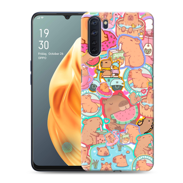 Силиконовый чехол на OPPO A91 с принтом капибары Силиконовый чехол на OPPO A91 с принтом капибары