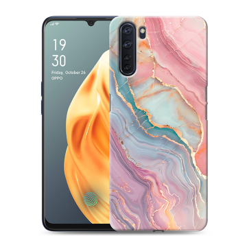 Силиконовый чехол на OPPO A91 с принтом розовый мрамор Силиконовый чехол на OPPO A91 с принтом розовый мрамор
