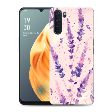 Силиконовый чехол на OPPO A91 с принтом цветы лаванда Силиконовый чехол на OPPO A91 с принтом цветы лаванда