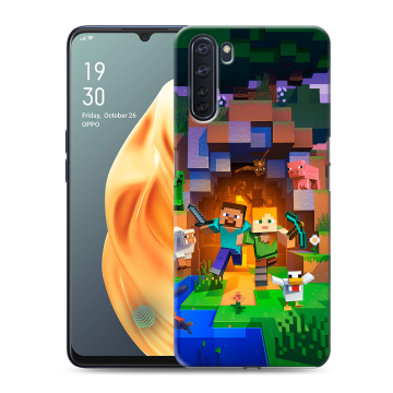 Силиконовый чехол на OPPO A91 с принтом Майнкрафт Minecraft