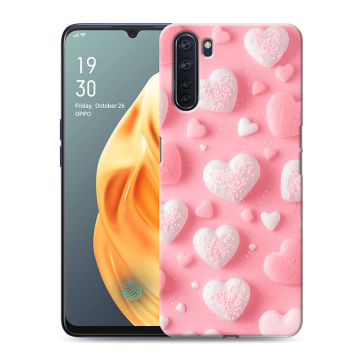 Силиконовый чехол на OPPO A91 с принтом Сердечки