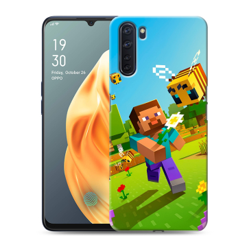 Силиконовый чехол на OPPO A91 с принтом Майнкрафт Minecraft