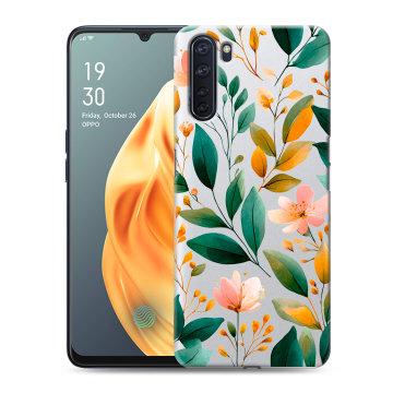 Силиконовый чехол на OPPO A91 с принтом Цветы паттерн Силиконовый чехол на OPPO A91 с принтом Цветы паттерн