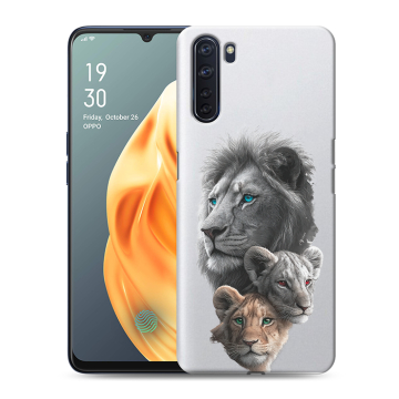 Силиконовый чехол на OPPO A91 с принтом Львы Силиконовый чехол на OPPO A91 с принтом Львы