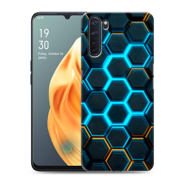 Силиконовый чехол на OPPO A91 с принтом Неоновые соты Силиконовый чехол на OPPO A91 с принтом Неоновые соты