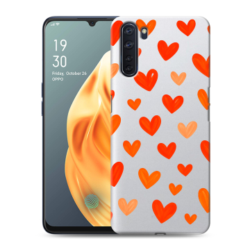 Силиконовый чехол на OPPO A91 с принтом Сердечки Силиконовый чехол на OPPO A91 с принтом Сердечки