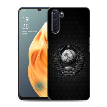 Силиконовый чехол на OPPO A91 с принтом Герб Флаг СССР