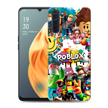 Силиконовый чехол на OPPO A91 с принтом Roblox Роблокс