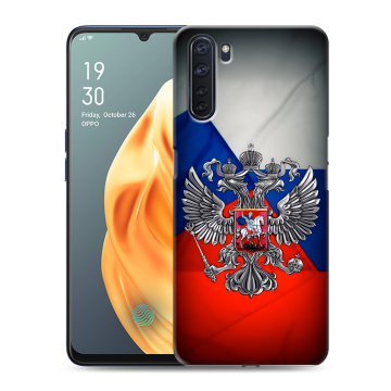 Силиконовый чехол на OPPO A91 с принтом Флаг России