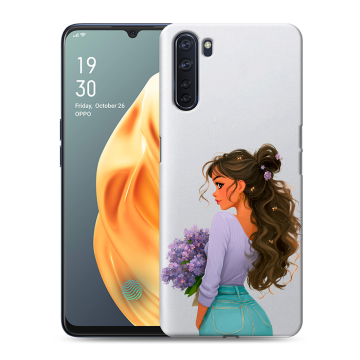 Силиконовый чехол на OPPO A91 с принтом девушка цветы Силиконовый чехол на OPPO A91 с принтом девушка цветы