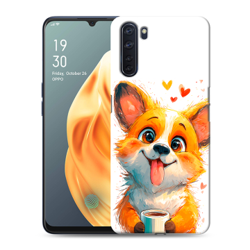 Силиконовый чехол на OPPO A91 с принтом корги Силиконовый чехол на OPPO A91 с принтом корги