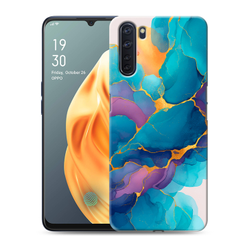 Силиконовый чехол на OPPO A91 с принтом Мрамор блестки Силиконовый чехол на OPPO A91 с принтом Мрамор блестки