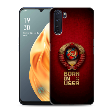 Силиконовый чехол на OPPO A91 с принтом Флаг Герб СССР Силиконовый чехол на OPPO A91 с принтом Флаг Герб СССР