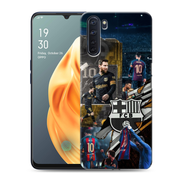 Силиконовый чехол на OPPO A91 с принтом Messi Barcelona