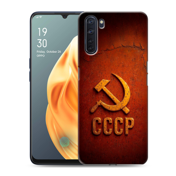 Силиконовый чехол на OPPO A91 с принтом Флаг Герб СССР Силиконовый чехол на OPPO A91 с принтом Флаг Герб СССР