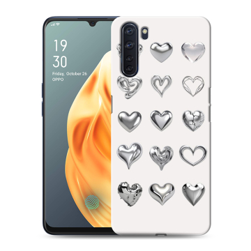 Силиконовый чехол на OPPO A91 с принтом Y2K сердечки Силиконовый чехол на OPPO A91 с принтом Y2K сердечки