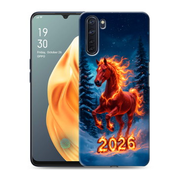 Силиконовый чехол на OPPO A91 с принтом Новый год коня Силиконовый чехол на OPPO A91 с принтом Новый год коня