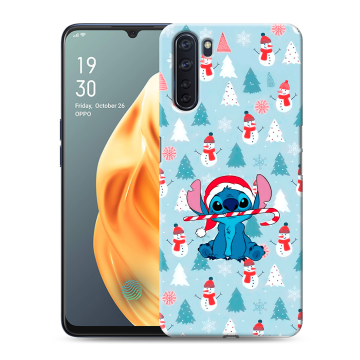 Силиконовый чехол на OPPO A91 с принтом Стич Новый год