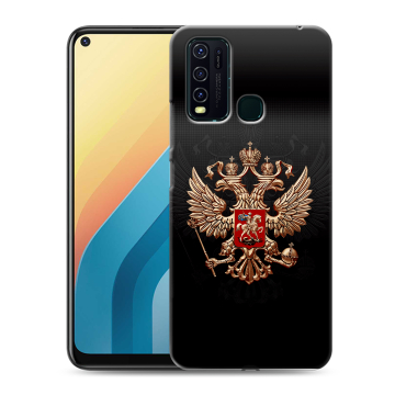 Силиконовый противоударный чехол на Vivo Y30 с принтом Герб России Силиконовый противоударный чехол на Vivo Y30 с принтом Герб России