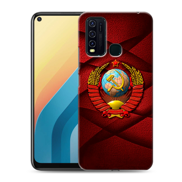 Силиконовый противоударный чехол на Vivo Y30 с принтом Герб СССР