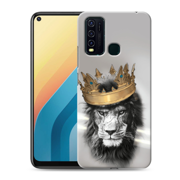 Силиконовый противоударный чехол на Vivo Y30 с принтом Лев с короной Силиконовый противоударный чехол на Vivo Y30 с принтом Лев с короной