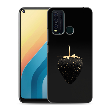 Силиконовый противоударный чехол на Vivo Y30 с принтом Черная клубника