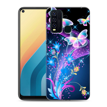 Силиконовый противоударный чехол на Vivo Y30 с принтом Бабочки