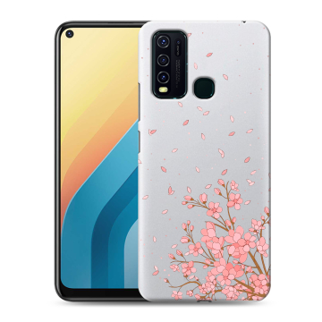 Силиконовый противоударный чехол на Vivo Y30 с принтом Ветка сакуры