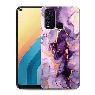 Силиконовый противоударный чехол на Vivo Y30 с принтом Мрамор