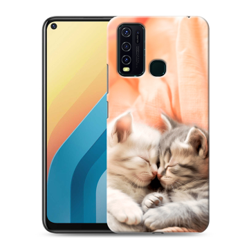 Силиконовый противоударный чехол на Vivo Y30 с принтом Котята