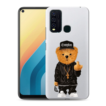 Силиконовый противоударный чехол на Vivo Y30 с принтом Мишка
