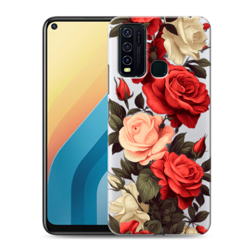 Силиконовый противоударный чехол на Vivo Y30 с принтом Розы