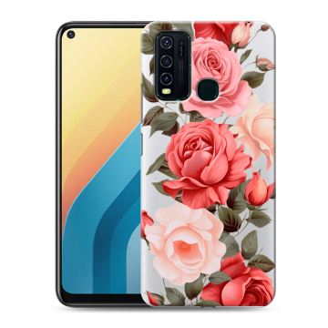 Силиконовый противоударный чехол на Vivo Y30 с принтом Розы