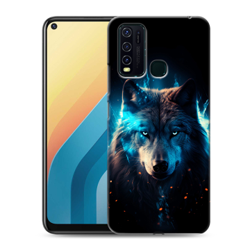 Силиконовый противоударный чехол на Vivo Y30 с принтом Волк ночной