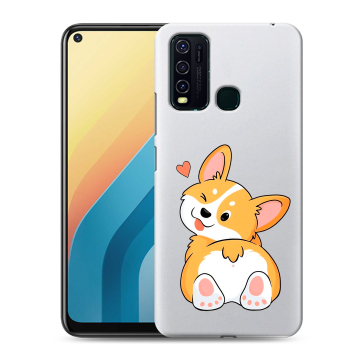 Силиконовый противоударный чехол на Vivo Y30 с принтом Корги