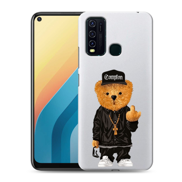 Силиконовый противоударный чехол на Vivo Y30 с принтом Плюшевый медведь