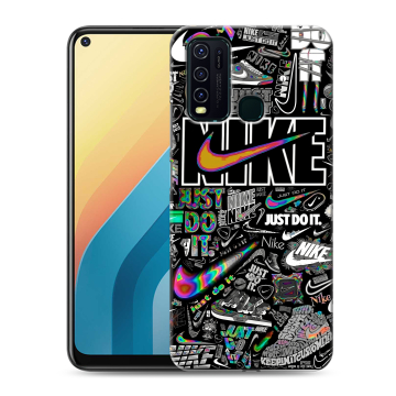 Силиконовый противоударный чехол на Vivo Y30 с принтом Найк Силиконовый противоударный чехол на Vivo Y30 с принтом Найк