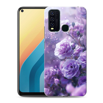 Силиконовый противоударный чехол на Vivo Y30 с принтом Розы цветы Силиконовый противоударный чехол на Vivo Y30 с принтом Розы цветы
