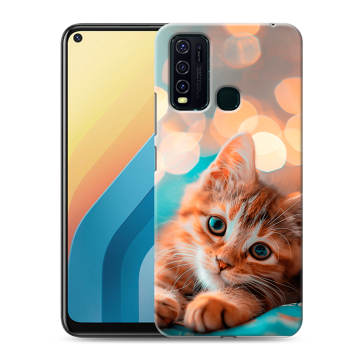 Силиконовый противоударный чехол на Vivo Y30 с принтом котик