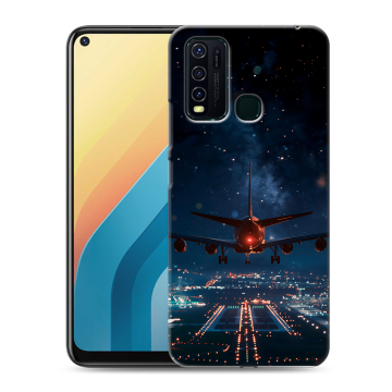 Силиконовый противоударный чехол на Vivo Y30 с принтом самолет
