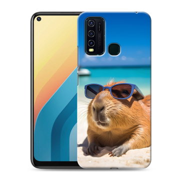 Силиконовый противоударный чехол на Vivo Y30 с принтом Капибара