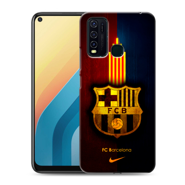 Силиконовый противоударный чехол на Vivo Y30 с принтом Барселона Barcelona