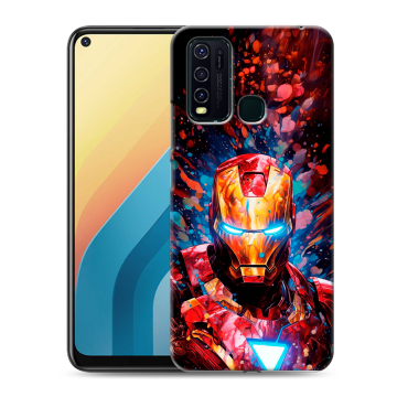 Силиконовый противоударный чехол на Vivo Y30 с принтом Железный человек Ironman