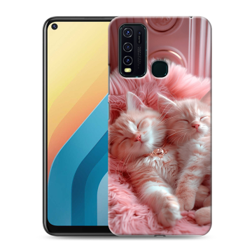 Силиконовый противоударный чехол на Vivo Y30 с принтом котята котики Силиконовый противоударный чехол на Vivo Y30 с принтом котята котики