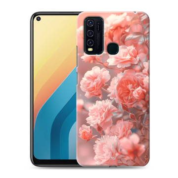Силиконовый противоударный чехол на Vivo Y30 с принтом Розы цветы