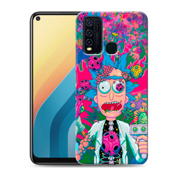 Силиконовый противоударный чехол на Vivo Y30 с принтом Рик и Морти Rick Morty