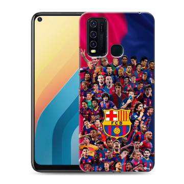 Силиконовый противоударный чехол на Vivo Y30 с принтом Барселона Barcelona