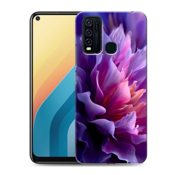 Силиконовый противоударный чехол на Vivo Y30 с принтом женский цветы