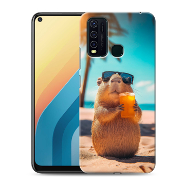 Силиконовый противоударный чехол на Vivo Y30 с принтом Капибара
