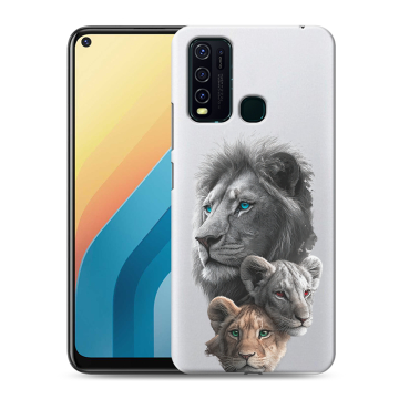 Силиконовый противоударный чехол на Vivo Y30 с принтом Львы Силиконовый противоударный чехол на Vivo Y30 с принтом Львы